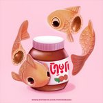 ambiguous_gender brown_eyes container duo feral food jar label orange_body orange_scales pink_background scales simple_background taiyaki text piper_thibodeau cyprinid cypriniform fish food_creature goldfish marine 1:1 digital_media_(artwork) digital_painting_(artwork) url