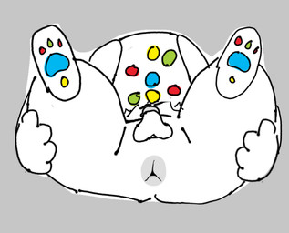 anthro anus butt feet foot_focus machine male pawpads presenting presenting_anus solo spread_butt spreading idogpuppy canid canine i-dog mammal robot robot_anthro hi_res
