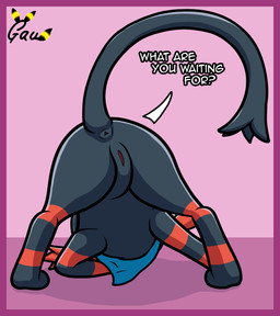 animal_genitalia animal_vulva anus border butt feline_genitalia feline_vulva female feral fur genitals kerchief kerchief_only mostly_nude neckerchief neckerchief_only neckwear presenting presenting_anus presenting_hindquarters presenting_vulva purple_border raised_tail simple_background solo spread_legs spreading tail tail_anus text triangle_anus vulva gau_(artist) everstone_guild nintendo pokemon pokemon_mystery_dungeon spike_chunsoft pyre_(litten) felid feline generation_7_pokemon litten mammal pokemon_(species) digital_media_(artwork) hi_res