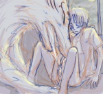 duo feral genitals interspecies licking male male/male oral penile penis penis_lick sex tongue tongue_out unknown_artist natsume's_book_of_friends madara_(natsume_yuujinchou) takashi_natsume canid canine canis fox human mammal wolf low_res