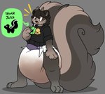 anthro big_tail diaper feces horn male messy_diaper pooping skunk_tail soiled_diaper soiling soiling_diaper solo tail transformation unclean_diaper used_diaper pail_puppy_(artist) goatbab_lo bovid caprine goat mammal mephitid skunk hi_res