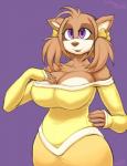 anthro big_breasts breasts clothed clothing female smile solo snao sega sonic_the_hedgehog_(series) fan_character toffee_the_hedgehog mammal 2018 digital_media_(artwork) hi_res