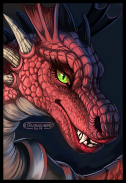 ambiguous_form black_border black_spines border cheek_spikes collar ear_frill eyelashes facial_spikes fangs female frill_(anatomy) green_eyes grey_background grey_collar light lips multicolored_body multicolored_scales open_mouth open_smile pupils red_body red_lips red_scales scales simple_background slit_pupils smile smiling_at_viewer solo spikes spikes_(anatomy) tan_body tan_scales teeth text two_tone_body two_tone_scales white_spikes artofreina dreamworks european_mythology mythology shrek_(series) dragon_(shrek) dragon mythological_creature mythological_scalie scalie western_dragon 2019 artist_name bust_portrait colored dated digital_drawing_(artwork) digital_media_(artwork) english_description lighting portrait shaded signature
