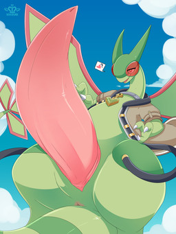 anus big_penis claws clothing erection genitals half-closed_eyes heart_symbol huge_penis hyper hyper_genitalia hyper_penis jacket low-angle_view male narrowed_eyes penis presenting presenting_penis sky smile solo tapering_penis topwear wings nikkibunn nintendo pokemon satai_(lov3lusth3art) flygon generation_3_pokemon pokemon_(species) 2019 3:4 absurd_res hi_res