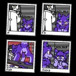 ambiguous_gender anthro base_two_layout basic_sequence beard butt chest_tuft clothing coat countershade_torso countershading digitigrade duo facial_hair feral four_frame_grid four_frame_image four_frame_sequence fur goo_transformation grey_background grid_layout head_tuft human_to_anthro lab_coat looking_at_another looking_at_self male orange_eyes photo purple_body purple_fur purple_goo quadruped rear_view regular_grid_layout simple_background species_transformation tongue tongue_out topwear transformation transformation_sequence transparent_background tuft two_row_layout dragontim changed_(video_game) canid canine goo_creature human mammal 1:1 alpha_channel sequence