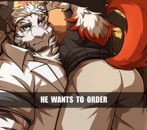 anthro bent_over blue_eyes bottomwear butt caption car car_interior clothed clothing drive-thru driving duo fur furgonomics hair inside inside_car inside_vehicle looking_at_viewer male orange_body orange_fur pants scar selfie shirt sitting striped_body striped_fur stripes tank_top text topwear vehicle white_body white_bottomwear white_clothing white_fur white_hair white_pants white_shirt white_topwear window drks arknights he_wants_to_order hypergryph studio_montagne hung_(arknights) mountain_(arknights) canid canine canis domestic_dog felid mammal pantherine tiger 2022 english_text hi_res meme