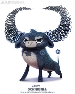 angry black_body black_eyes black_fur feral frown fur grey_body grey_fur horn humor male pun simple_background solo text visual_pun white_background piper_thibodeau bovid bovine cattle mammal digital_media_(artwork) digital_painting_(artwork) painting_(artwork) url