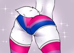 anthro bisexual_pride_colors bottomwear bubble_butt butt butt_shot close-up clothed clothing colored_edge_panties colored_edge_underwear crossdressing femboy footwear fur legwear lgbt_pride male panties pride_color_clothing pride_color_underwear pride_colors simple_background socks solo stockings tail thigh_highs topless underwear white_body white_fur keesandwich gooddeer deer mammal new_world_deer reindeer colored digital_drawing_(artwork) digital_media_(artwork) hi_res