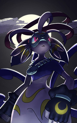 ambiguous_gender anthro black_clothing black_gloves black_handwear bracelet clothing cloud fingerless_gloves fingers gloves handwear jewelry light looking_up mask moon necklace night open_mouth pink_eyes ribbons solo tentacles wide_hips notaventura bandai_namco digimon digimon_(species) lagomorph lekismon mammal 2026 colored digital_drawing_(artwork) digital_media_(artwork) digital_painting_(artwork) hi_res lighting painting_(artwork)
