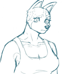 anthro bare_shoulders breasts cheek_tuft cleavage clothed clothed_anthro clothed_female clothing collarbone confusion eyebrows eyelashes facial_tuft female fur fur_tuft glistening glistening_nose head_tuft iris long_eyelashes looking_at_viewer mature_anthro mature_female medium_breasts monotone_background mouth_closed pointy_ears prick_ears pupils raised_eyebrow shirt simple_background snout solo tank_top thick_eyebrows three-quarter_view topwear tuft white_background xthe_real_cjx bluey_(series) chilli_heeler australian_cattle_dog canid canine canis cattledog domestic_dog herding_dog mammal pastoral_dog 2025 blue_and_white digital_drawing_(artwork) digital_media_(artwork) half-length_portrait monochrome portrait