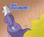 anthro big_breasts big_butt blush breasts butt clothed clothing dialogue embarrassed eyelashes fart fart_cloud fart_fetish female fur horn mature_female open_mouth solo text white_body white_fur fakerface45 undertale undertale_(series) toriel boss_monster_(undertale) bovid caprine mammal english_text