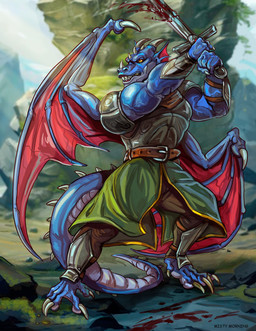 anthro armor fantasy male male/male melee_weapon muscular sword vein warrior weapon misty_morning mythology dragon mythological_creature mythological_scalie scalie absurd_res hi_res