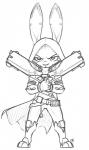 anthro clothed clothing coat cosplay gun handgun holding_gun holding_object holding_ranged_weapon holding_weapon hood looking_at_viewer male pistol ranged_weapon simple_background solo topwear weapon alec8ter conditional_dnp blizzard_entertainment disney overwatch zootopia jack_savage reaper_(overwatch) lagomorph leporid mammal rabbit 2016 black_and_white crossover hi_res monochrome signature