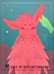 4_ears anthro disembodied_hand duo ear_rub feathered_wings feathers female magic_hand multi_ear outside red_body red_feathers winged_arms wings bedsheetwalking patreon ych_(character) avali avian absurd_res hi_res