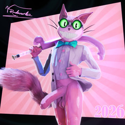 anthro balls big_balls big_penis bow_tie clothed clothing detailed_fur dildo eyewear foreskin fur genitals glasses glowing glowing_eyes half-erect huge_penis jacket looking_at_viewer male partially_clothed partially_clothed_anthro penis pink_body pink_penis saggy_balls sex_toy smile smiling_at_viewer solo standing topwear vermilionrenderworks saints_row professor_genki domestic_cat felid feline felis mammal 1:1 absurd_res adobe_photoshop_(artwork) blender_(artwork) davinci_resolve_(artwork) detailed digital_media_(artwork) hi_res signature
