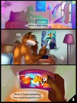 9:16 anthro bed canid canine comic comic_sans english_text epic_games fennix_(fortnite) fish fishstick_(fortnite) fortnite fox fur furniture hi_res human humanoid insanysage inside lamp male mammal marine nightstand orange_body orange_fur pillow poster red_fox text true_fox