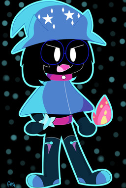 alternate_costume alternate_universe belt belt_accessory black_body black_fur boots clothing collar eyewear fire fluffy footwear fur glasses gloves handwear hat headgear headwear horn shawl shoes solo lereri_(artist) deltarune deltaswap undertale_(series) ralsei bovid caprine darkner goat mammal 2018 hi_res