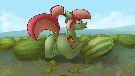 anus butt day female feral food fruit genitals hair melon outside plant sky solo vulva watermelon marsminer hasbro my_little_pony fan_character melon_shine earth_pony equid equine horse mammal pony 16:9 2016 absurd_res digital_media_(artwork) hi_res widescreen