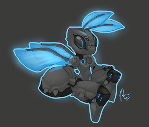 ambiguous_gender anthro arthropod_abdomen blue_markings blue_wings glowing glowing_eyes grey_background joints machine markings simple_background solo wings pixel-butts liaua_(giik) android arthropod insect lepidopteran moth robot 2017 absurd_res digital_media_(artwork) hi_res