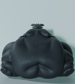 anthro belly belly_on_ground belly_overhang big_belly big_butt big_moobs black_body black_ears black_eyes butt deep_navel front_view green_sclera grey_background huge_belly huge_butt huge_moobs huge_thighs hyper hyper_belly hyper_butt hyper_moobs hyper_thighs looking_at_viewer male moobs morbidly_obese morbidly_obese_anthro morbidly_obese_male navel obese obese_anthro obese_male overweight overweight_anthro overweight_male simple_background sitting solo thick_thighs asloosh dreamworks european_mythology how_to_train_your_dragon mythology toothless dragon fury_(httyd) mythological_creature mythological_scalie night_fury scalie western_dragon 2026 3d_(artwork) colored digital_media_(artwork) hi_res shaded
