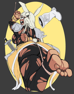 5_fingers 5_toes animal_ears animal_tail big_breasts black_bodysuit black_clothing black_skinsuit bodysuit bound breasts butt clothing cosplay cotton_tail crossover_cosplay dark_body dark_skin eyelashes feet female fingers foot_focus fur hair humanoid_feet lightened_palms lightened_soles long_hair looking_at_viewer looking_back looking_back_at_viewer nails plantigrade rear_view red_eyes skinsuit soles solo thick_thighs tight_clothing toenails toes torn_bodysuit torn_clothing torn_skinsuit white_body white_fur white_hair wide_hips newworld-9 konosuba:_god's_blessing_on_this_wonderful_world! my_hero_academia darkness_(konosuba) rumi_usagiyama animal_humanoid humanoid lagomorph lagomorph_humanoid leporid_humanoid mammal mammal_humanoid rabbit_humanoid crossover hi_res