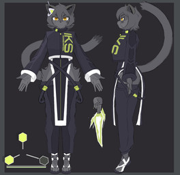 5_fingers anthro biped black_body clothed clothed_anthro clothed_female clothing electronics female fingers fully_clothed fully_clothed_anthro fully_clothed_female fur hair headphones legwear side_view simple_background solo stockings sweater tail text thick_thighs topwear weapon yellow_eyes ratxiao domestic_cat felid feline felis mammal absurd_res digital_media_(artwork) hi_res