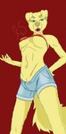 abs anthro bottomwear breasts clothing crop_top female hotpants shirt shorts solo topwear alpaccasneaky walker_(alpaccasneaky) bird_dog canid canine canis domestic_dog golden_retriever hunting_dog mammal retriever hi_res