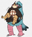 anal balls blue_body brown_body duo genitals male male/male reverse_stand_and_carry_position sex standing standing_sex sixnips animal_crossing nintendo blathers_(animal_crossing) brewster_(animal_crossing) avian bird
