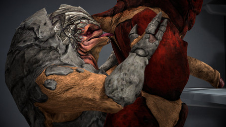 anal duo foreskin from_behind_position genitals male male/male oral penis rimming sex side_view standing tongue tongue_out cheap-wazoo bioware electronic_arts mass_effect grunt_(mass_effect) urdnot_wrex alien krogan 16:9 3d_(artwork) 4k absurd_res digital_media_(artwork) hi_res widescreen