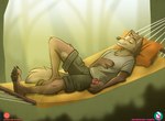 anthro arm_tuft barefoot beverage beverage_can blurred_background bottomwear brown_body brown_ears brown_fur cargo_shorts chest_tuft claws clothing day detailed_background elbow_tuft eyebrows eyes_closed feet finger_claws fluffy fluffy_tail forest fur hammock hand_on_chest head_tuft holding_beverage holding_object inner_ear_fluff knee_pulled_up knee_tuft leg_tuft lying male mouth_closed multicolored_body multicolored_fur nature on_back outside patreon_logo pawpads plant relaxing shirt shorts solo subscribestar_logo t-shirt tail tan_body tan_fur tan_inner_ear_fluff text toe_claws topwear tree tuft two_tone_body two_tone_fur nicnak044 patreon subscribestar diesel_benson canid canine canis mammal wolf 2023 artist_name digital_drawing_(artwork) digital_media_(artwork) signature url watermark