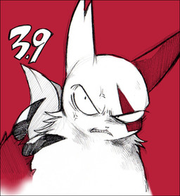 ambiguous_gender angry fur kemono markings red_background red_markings simple_background solo vein white_body white_fur ichthy0stega nintendo pokemon pokemon-specific_day zangoose_day generation_3_pokemon mammal pokemon_(species) zangoose 2015 japanese_description