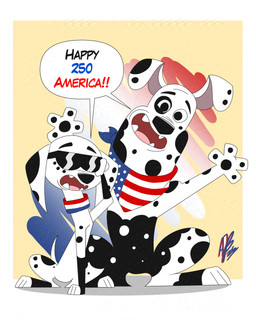 american_flag black_body black_fur black_nose black_spots celebration duo eyewear fangs female feral freckled_face freckles fur holidays kerchief leg_markings male markings neckerchief neckwear pawpads semiquincentennial socks_(marking) speech_bubble spots spotted_body spotted_fur sunglasses teeth text united_states_of_america white_body white_fur white_spots arjb612 101_dalmatian_street 101_dalmatians 4th_of_july disney dolly_(101_dalmatians) doug_(101_dalmatians) canid canine canis dalmatian domestic_dog mammal 2026 absurd_res digital_media_(artwork) english_text hi_res daughter_(lore) father_(lore) father_and_child_(lore) father_and_daughter_(lore) parent_(lore) parent_and_child_(lore) parent_and_daughter_(lore)