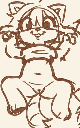 anthro black_eyes digitigrade female fur genitals hair lying nude on_back pigtails solo vulva young young_female mushy tilly_(mushy) domestic_cat felid feline felis mammal monochrome sketch