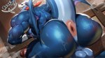 anthro anus back_muscles balls bandage barazoku big_balls big_butt big_muscles big_penis blue_body bodily_fluids bone butt dragon erection fence genitals hi_res huge_balls huge_butt huge_muscles huge_penis huge_thighs looking_at_viewer looking_back looking_back_at_viewer magangz male manly muscular muscular_anthro muscular_arms muscular_legs muscular_male muscular_thighs mythological_creature mythological_scalie mythology nude open_mouth penis raised_tail scalie seductive skull skull_head solo spread_butt spreading sweat sweaty_butt tail talking_to_viewer teasing thick_arms thick_tail thick_thighs tongue tongue_out vein veiny_arms veiny_muscles wings