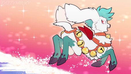 ambiguous_gender bell bell_harness christmas_clothing clothing feral fur harness holidays hooved_toes hooves short_tail snow solo tail three-quarter_view white_body white_fur dizzymilky christmas nintendo pokemon jeison_(character) deer generation_4_pokemon hybrid legendary_pokemon mammal pokemon_(species) shaymin sky_forme_shaymin 16:9 absurd_res hi_res widescreen