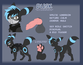 animal_genitalia animal_penis anus balls black_body black_fur canine_genitalia canine_penis clothing erection feet feral foot_focus fully_sheathed fur genitals hair knot knotted_penis looking_at_viewer male nude pawpads penis pink_pawpads sheath simple_background solo tail text tongue whyvern nintendo pokemon dusk_(beatlewd) fan_character canid canine eeveelution generation_2_pokemon mammal pokemon_(species) shiny_pokemon umbreon 2025 absurd_res character_name digital_media_(artwork) english_text hi_res model_sheet