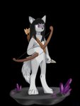 anthro arrow_(weapon) black_hair bow_(weapon) fur gem grey_body grey_fur grey_nose hair hime_cut holding_bow_(weapon) holding_object holding_ranged_weapon holding_weapon male mouthless nude purple_eyes purple_gem quiver_(object) ranged_weapon simple_background solo standing transparent_background weapon teakoala matija canid canine canis mammal wolf 3:4 alpha_channel