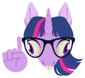 anthro buckteeth derp_eyes eyewear female gesture glasses hair hand_gesture horn nerd pointing purple_body purple_eyes purple_hair simple_background solo teeth white_background evehly friendship_is_magic hasbro my_little_pony mythology nerd_emoji_(meme) twilight_sparkle_(mlp) equid equine mammal mythological_creature mythological_equine unicorn hi_res