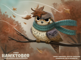 ambiguous_gender annoyed autumn black_body black_eyes black_feathers branch brown_body brown_feathers feathered_wings feathers feral forest grey_body grey_feathers leaf plant scarf sky solo tan_body tan_feathers text tree wind wings wood piper_thibodeau accipitrid accipitriform avian bird digital_media_(artwork) digital_painting_(artwork) english_text painting_(artwork) url