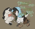 animal_genitalia animal_penis balls bdsm bestiality blindfold bodily_fluids bondage bound brown_body brown_fur burn_scar butt cigarette clothed clothing cum cum_inside duct_tape duo erection feral forced fur genital_fluids genitals hair hand_on_head kidnapping male male/male male_penetrated male_penetrating male_penetrating_male multicolored_body oral penetration penis rape restraints scar sex simple_background smoking submissive tail tape wounded puppyratcat jack_(puppyratcat) canid canine canis domestic_dog mammal