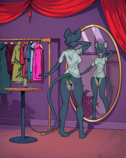 aged_up alcohol alcohol_bottle anthro beverage blue_eyes clothes_hanger container cup curtains drinking_glass exposed_underwear female furniture glass glass_container glass_cup grey_body mirror nightclub reflection solo table wine_bottle wine_glass diacordst night_in_the_woods lori_meyers mammal mouse murid murine rodent 2025 4:5 absurd_res hi_res