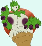 anthro big_breasts breasts female genitals nipples non-mammal_nipples plant purple_nipples pussy solo thick_thighs plantedpot nintendo pokemon jerri_(plantedpot) arboliva elemental_creature flora_fauna generation_9_pokemon pokemon_(species) hi_res