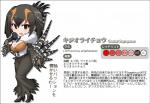 armwear big_breasts black_eyes black_hair border breasts brown_hair cleavage clothed clothing dress elbow_gloves feathered_wings feathers female footwear fur_collar gloves hair hand_fan handwear head_wings high_heels holding_object legwear multicolored_hair shoes short_hair solo text tights transparent_border unusual_wing_placement wings yoshida_hideyuki kemono_friends fan_character animal_humanoid avian avian_humanoid bird galliform greater_sage-grouse grouse humanoid phasianid sage-grouse alpha_channel japanese_text translated watermark