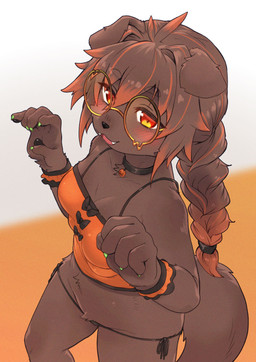4_breasts 5_fingers anthro blush breasts choker claws clothed clothed_anthro clothed_female clothing costume cute_fangs eyewear fangs female female_anthro finger_claws fingers floppy_ears fur glasses hair halloween_costume holidays jewelry kemono looking_at_viewer multi_breast necklace pawpads round_glasses solo tail teeth wearing_glasses hanadaiteol halloween oinu-chan_(hanadaiteol) canid canine canis domestic_dog mammal 2024 digital_media_(artwork) hi_res