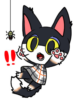 :o anthro black_body black_fur clothing dipstick_tail dress exclamation_point fangs fur gloves_(marking) jumping leg_markings male markings open_mouth pawpads paws pink_pawpads raised_arms shocked simple_background socks_(marking) solo startled tail tail_markings teeth white_background wide_eyed yellow_sclera pokunchan animal_crossing nintendo punchy_(animal_crossing) ambient_arachnid ambient_arthropod ambient_spider domestic_cat felid feline felis mammal tuxedo_cat 2012 digital_drawing_(artwork) digital_media_(artwork) low_res sketch