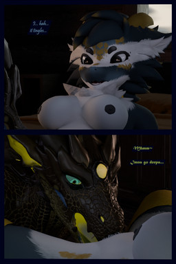 anthro blue_body blue_fur breasts clothing dialogue duo female fur genitals green_body green_scales green_tongue leg_warmers legwear male male/female multicolored_body multicolored_fur nipples scales teeth tongue vulva white_body white_fur flauntingfornication european_mythology mythology dragon kobold mythological_creature mythological_scalie scalie western_dragon wyvern 2:3 3d_(artwork) absurd_res comic digital_media_(artwork) hi_res daughter_(lore) father_(lore) father_and_child_(lore) father_and_daughter_(lore) parent_(lore) parent_and_child_(lore) parent_and_daughter_(lore)