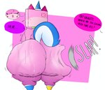 abstract_background anthro big_butt blue_horn blue_tail bodily_fluids breasts butt butt_slap dialogue eyebrows eyes_closed female fur horn huge_butt markings nipples open_mouth pink_body pink_fur rear_view simple_background slap solo speech_bubble standing tail text thick_thighs unicorn_horn wet wet_ass lolbear_9 cartoon_network lego the_lego_movie unikitty! unikitty ailurid domestic_cat equid equine felid feline felis mammal 2024 english_text hi_res signature