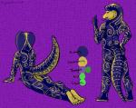 ambiguous_gender anthro looking_at_viewer looking_back looking_back_at_viewer multicolored_body multicolored_scales nude pose purple_body purple_scales rear_view scales solo standing tongue two_tone_body two_tone_scales yellow_body yellow_scales ausjamcian teraunce reptile scalie snake hi_res