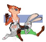 anthro butt butt_slap clothed clothing duo female maid_uniform male male/female slap spanking uniform upskirt fufer disney zootopia judy_hopps nick_wilde canid canine fox lagomorph leporid mammal rabbit hi_res