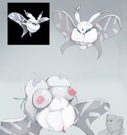 absurd_res animal_genitalia antennae_(anatomy) arthropod arthropod_abdomen arthropod_abdomen_cloaca arthropod_abdomen_genitalia big_breasts breasts busty_feral censored cloaca female feral frosmoth fur generation_8_pokemon genitals grey_background hi_res human insect insect_wings lepidopteran lepidopteran_wings lying mammal meme menyang mosaic_censorship moth nintendo nipples on_back pink_nipples pink_pussy pokemon pokemon_(species) pussy reference_image simple_background sweating_jordan_peele sweating_profusely white_body white_fur wings